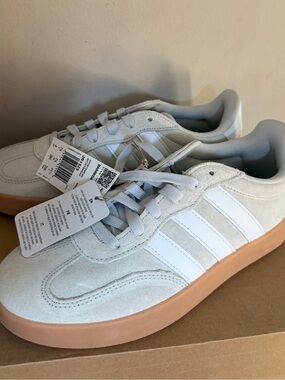 Adidas Men's Suede Barreda Sneaker in Gray with Gum Sole (No Box)
